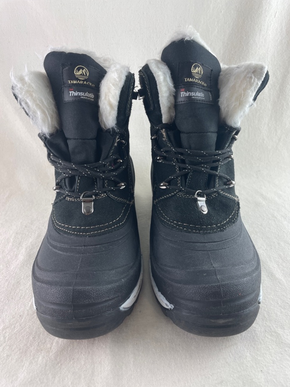 Tamarack Thinsulate Black Winter Boots with Faux Fur Trim Size 9